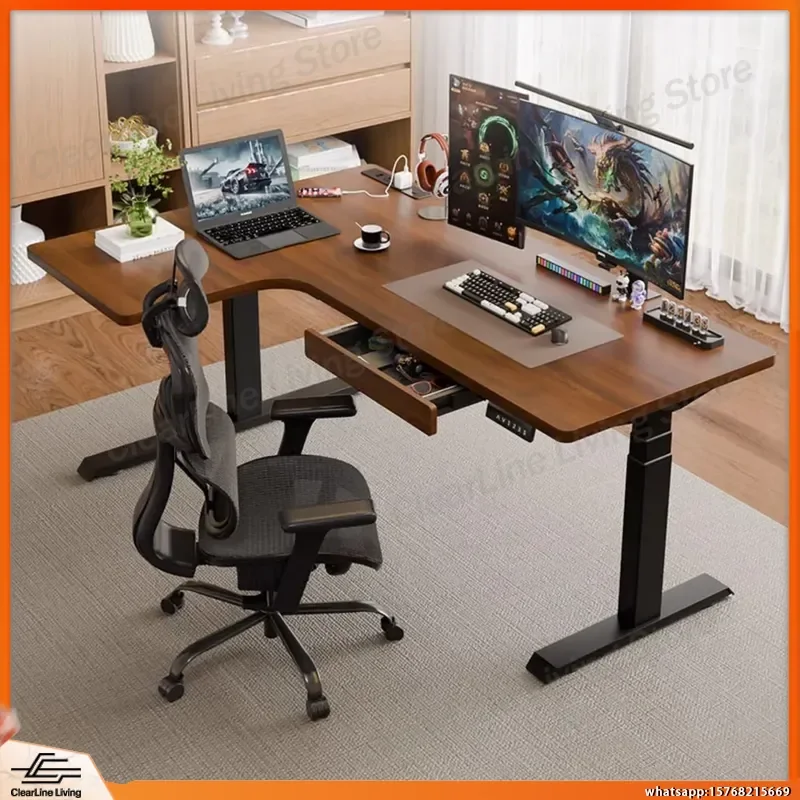 L Shaped Electric Height Adjustable Standing Desk for Gaming PC Computer Workstation Solid Wood Corner Desk Esports Desk Home
L Shaped Electric Height Adjustable Standing Desk for Gaming PC Computer Workstation Solid Wood Corner Desk Esports Desk Home