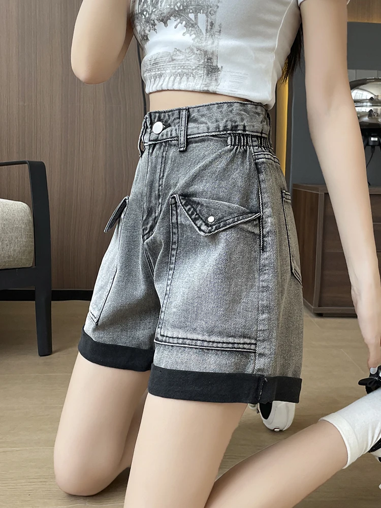 New Fashion Curled Denim Shorts Women High Waist Wide Leg A-Line Shorts 2025 Summer Casual Hot Pants Female Streetwear Wh3
New Fashion Curled Denim Shorts Women High Waist Wide Leg A-Line Shorts 2025 Summer Casual Hot Pants Female Streetwear Wh3