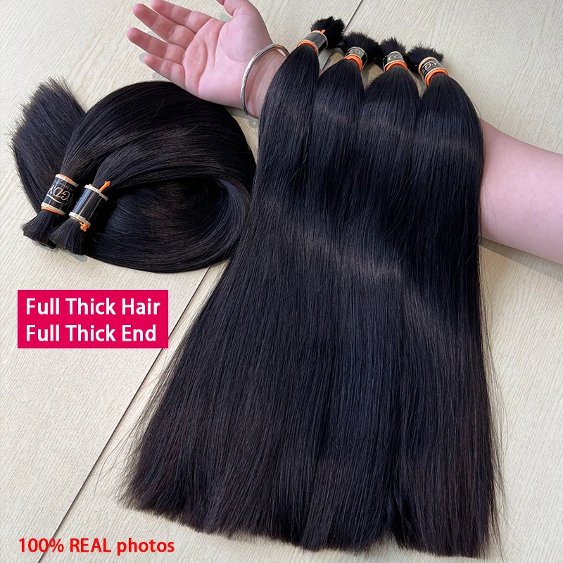 Double Drawn Straight Hair No Weft 100% Human Hair Bulk for Braiding Unprocessed Raw Virgin Hair Extensiones Natural Color 100G
Double Drawn Straight Hair No Weft 100% Human Hair Bulk for Braiding Unprocessed Raw Virgin Hair Extensiones Natural Color 100G