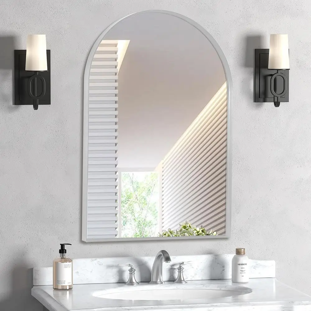 24" x 32" Silver Arched Mirror, Arch Wall Mirror, Metal e Black Bathroom Mirror, Arched Top Bathroom Vanity Mirror or Living Roo
24" x 32" Silver Arched Mirror, Arch Wall Mirror, Metal e Black Bathroom Mirror, Arched Top Bathroom Vanity Mirror or Living Roo