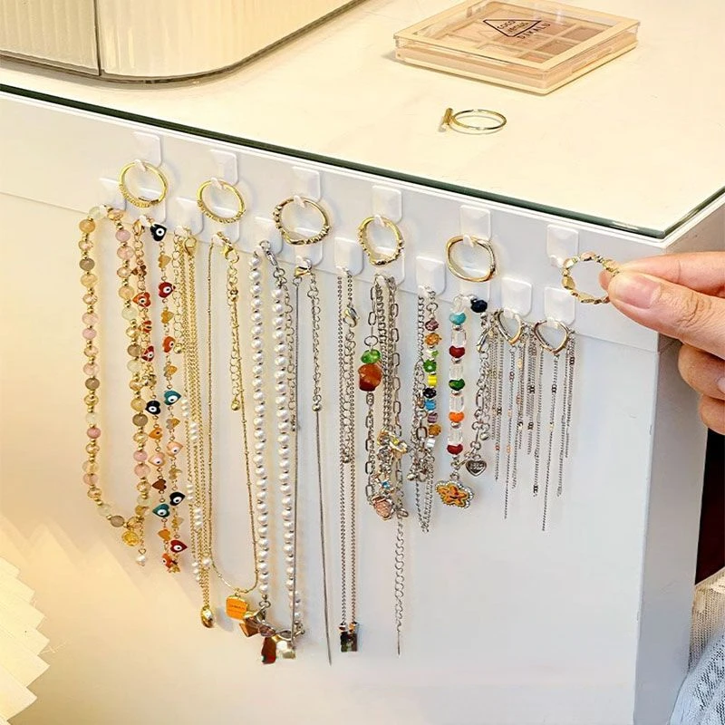 Wall Mount Plastic Plastic Jewelry Rack Hooks Necklace Bracelet Earring Organizer Ring Hanger Holder Storage Collection
Wall Mount Plastic Plastic Jewelry Rack Hooks Necklace Bracelet Earring Organizer Ring Hanger Holder Storage Collection