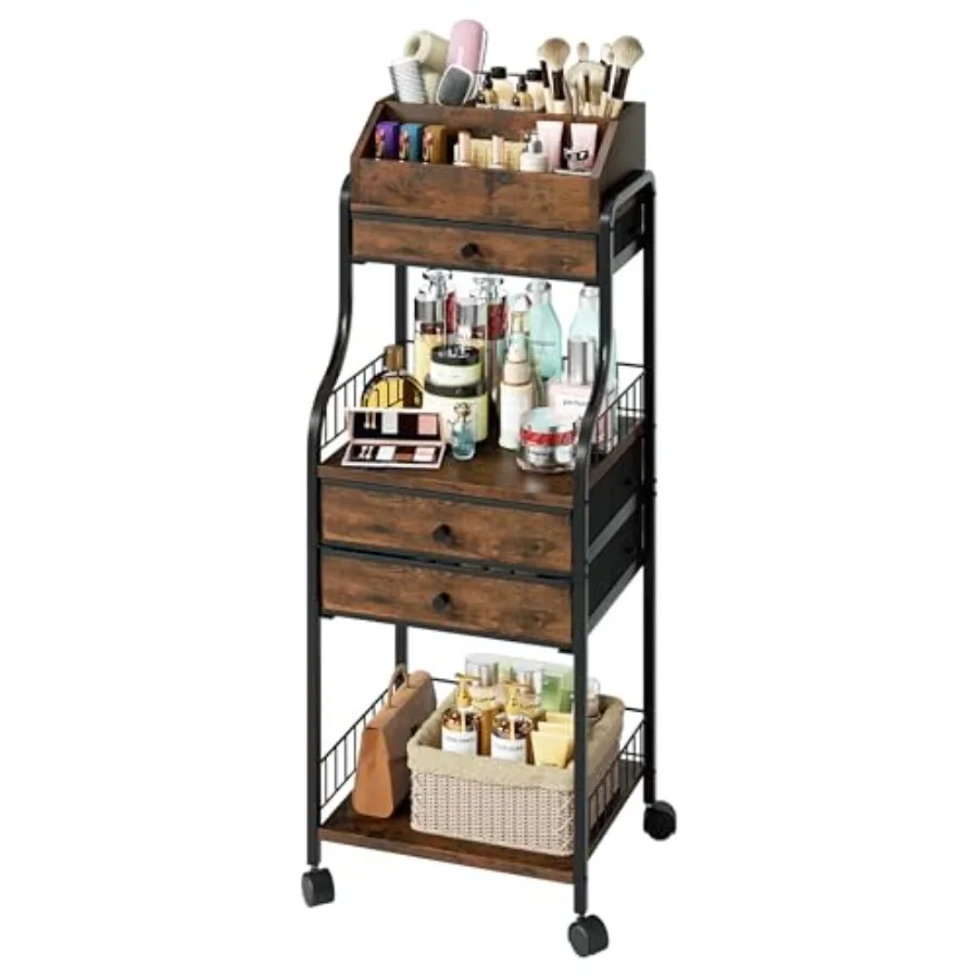 Rolling Makeup Organizer Cart - Floor Skincare Storage with Non-woven Drawers Vanity Organizer Cosmetic Display Cases with Whee
Rolling Makeup Organizer Cart - Floor Skincare Storage with Non-woven Drawers Vanity Organizer Cosmetic Display Cases with Whee