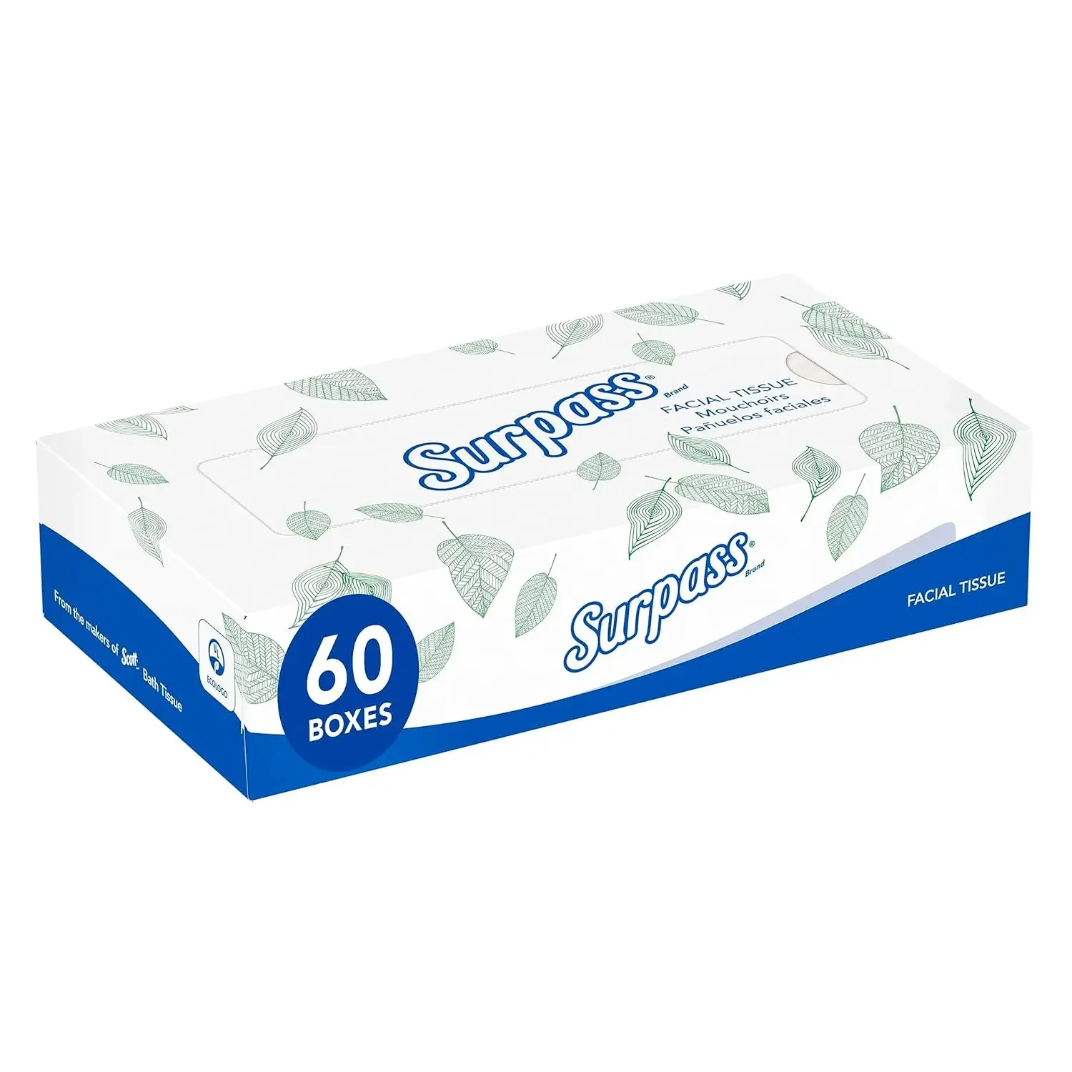 Bulk (21390), 2-Ply, White, Flat Boxed Format, Ecologo, Designed for Business (125 Tissues/Box, 60 Boxes, 7,500 Sheets/Case)
Bulk (21390), 2-Ply, White, Flat Boxed Format, Ecologo, Designed for Business (125 Tissues/Box, 60 Boxes, 7,500 Sheets/Case)