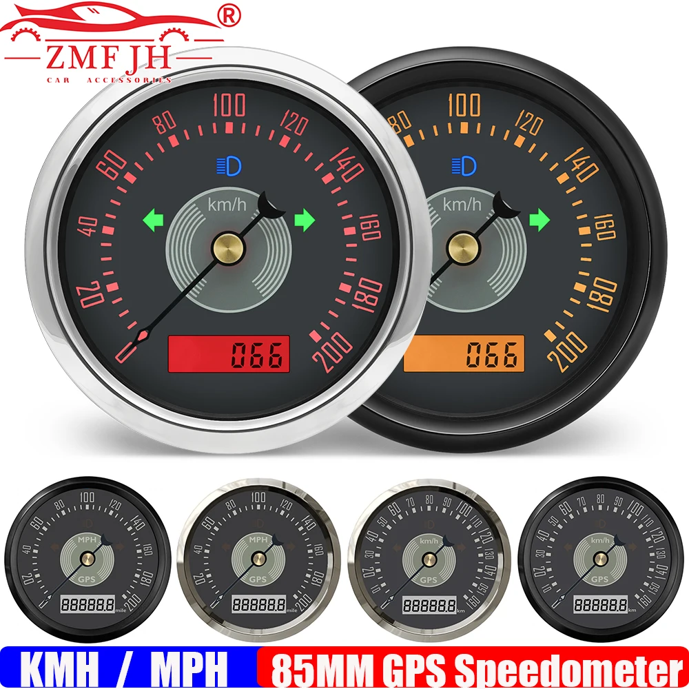 Auto Car Boat 85MM GPS Speedometer Gauge Antenna Red Yellow LED ODO High Beam Turn Light Retro Style 160KMH,200KMH,160MPH,200MPH
Auto Car Boat 85MM GPS Speedometer Gauge Antenna Red Yellow LED ODO High Beam Turn Light Retro Style 160KMH,200KMH,160MPH,200MPH