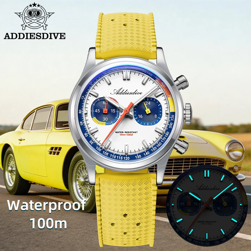 ADDIESDIVE Men's Chronograph Watch 38mm Bubble Crystal Quartz Wristwatch Super Luminous Fluorocarbon Rubber Waterproof Watches
ADDIESDIVE Men's Chronograph Watch 38mm Bubble Crystal Quartz Wristwatch Super Luminous Fluorocarbon Rubber Waterproof Watches