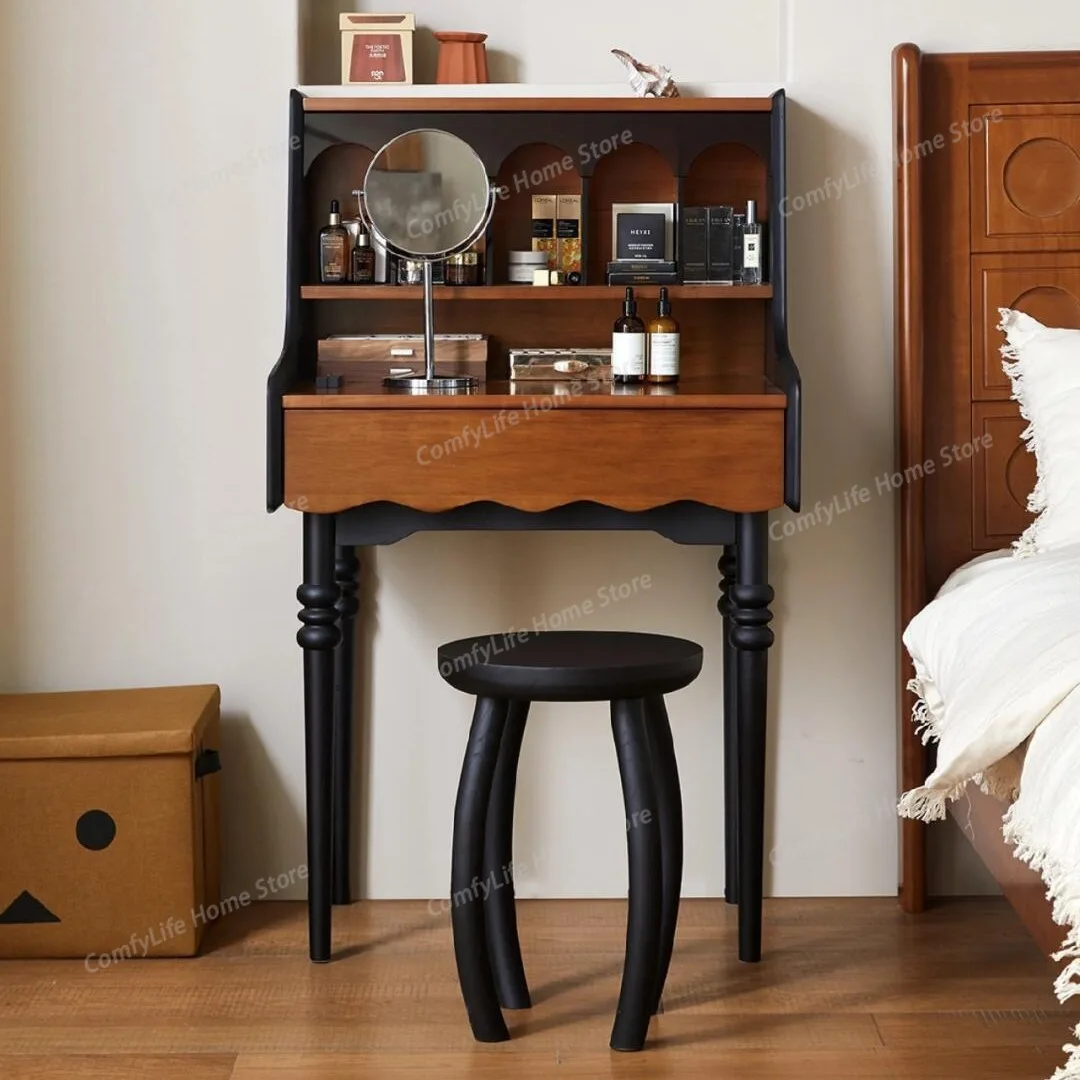 American Small Apartment Bedroom Dressing Table Modern Solid Wood Dresser Makeup Mirror Complete Storage Table Desk Furniture
American Small Apartment Bedroom Dressing Table Modern Solid Wood Dresser Makeup Mirror Complete Storage Table Desk Furniture
