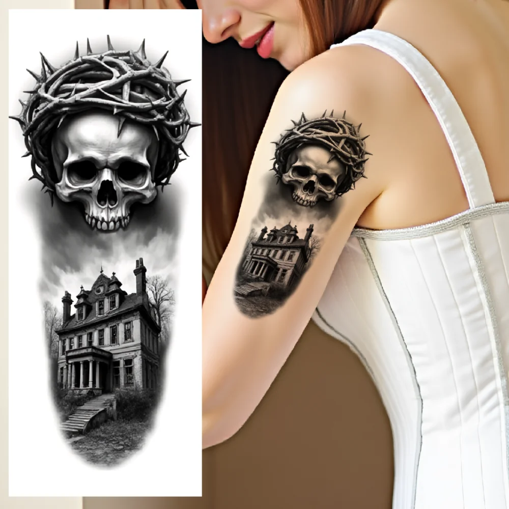 3pcs Temporary Tattoo Realistic Temporary Tattoos Triple-Eyed Skull Screaming Skull With Fountain Skull With Moth For Men
3pcs Temporary Tattoo Realistic Temporary Tattoos Triple-Eyed Skull Screaming Skull With Fountain Skull With Moth For Men