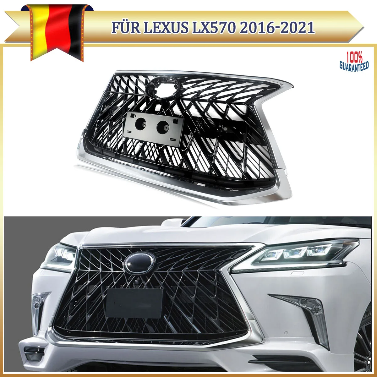 Решетка S Sport Style в сборе, совместимая с Lexus LX570 2016-2019, хромированная с черными верхними решетками переднего бампера, решетка радиатора
Решетка S Sport Style в сборе, совместимая с Lexus LX570 2016-2019, хромированная с черными верхними решетками переднего бампера, решетка радиатора