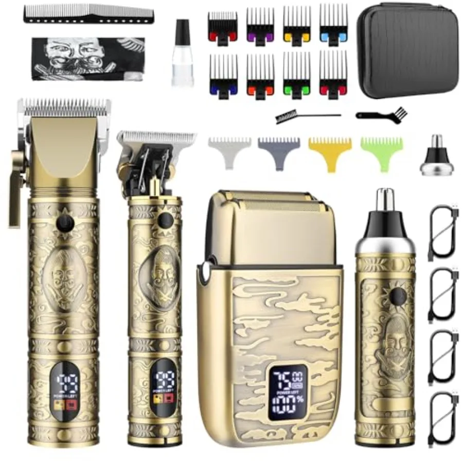 Hair Clippers for Men Profional, Beard Trimmer Kits and Sets, Cordl Mens Hair Trimmer, Electric Shavers, Haircutting hine with
Hair Clippers for Men Profional, Beard Trimmer Kits and Sets, Cordl Mens Hair Trimmer, Electric Shavers, Haircutting hine with