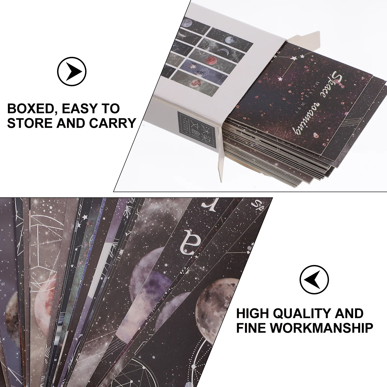 60Pcs Space Theme Bookmarks Paper Material Bright Color Clear Pattern Perfect Gift for Students Book Decorative
60Pcs Space Theme Bookmarks Paper Material Bright Color Clear Pattern Perfect Gift for Students Book Decorative