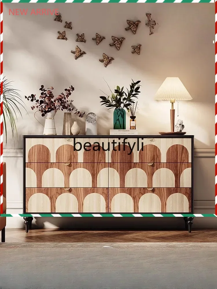 D2520 Retro style six chest cabinet master bedroom bedside storage cabinet solid wood porch drawer cabinet
D2520 Retro style six chest cabinet master bedroom bedside storage cabinet solid wood porch drawer cabinet