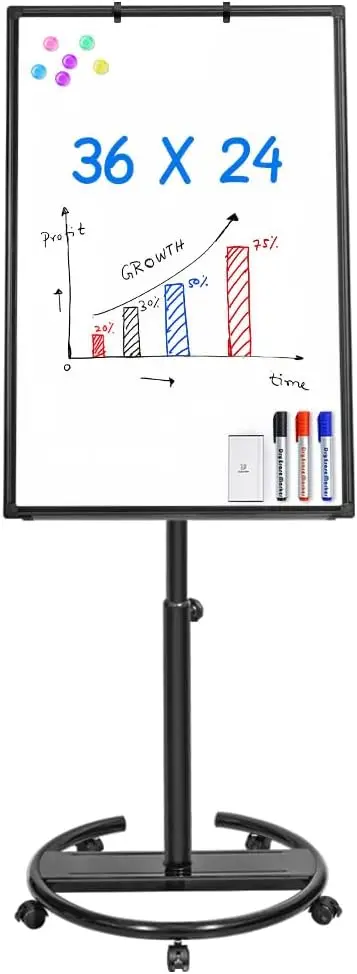 36x24 inch Mobile Whiteboard – Portable Magnetic Dry Erase Board with Stand, Adjustable Height, Locking Wheels
36x24 inch Mobile Whiteboard – Portable Magnetic Dry Erase Board with Stand, Adjustable Height, Locking Wheels