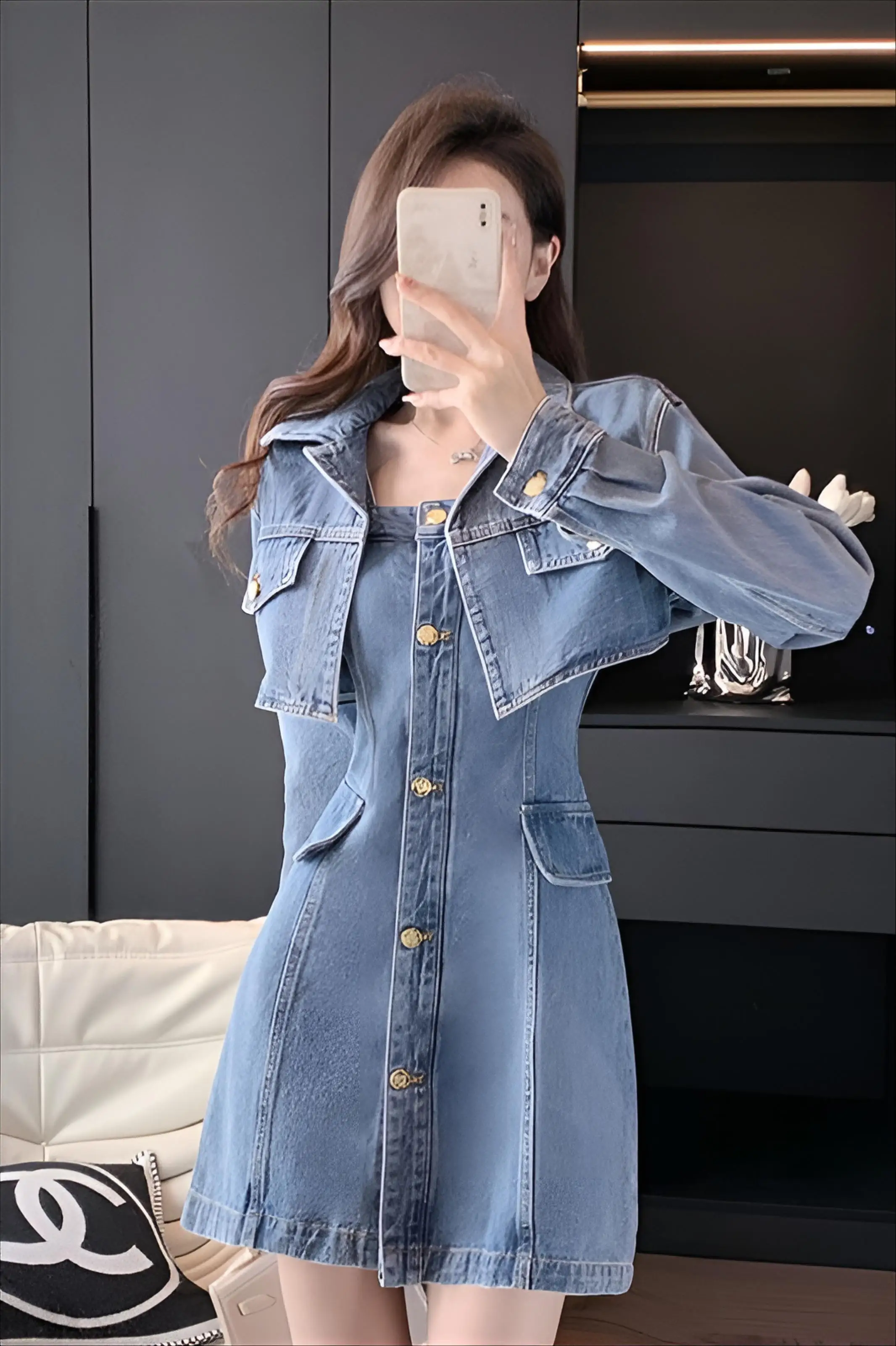 Denim Coat Brown Color Womens Fall Checked Belted Pleated College Patchwork Oversized Professional Elastic Casual Loose-Fitting
Denim Coat Brown Color Womens Fall Checked Belted Pleated College Patchwork Oversized Professional Elastic Casual Loose-Fitting