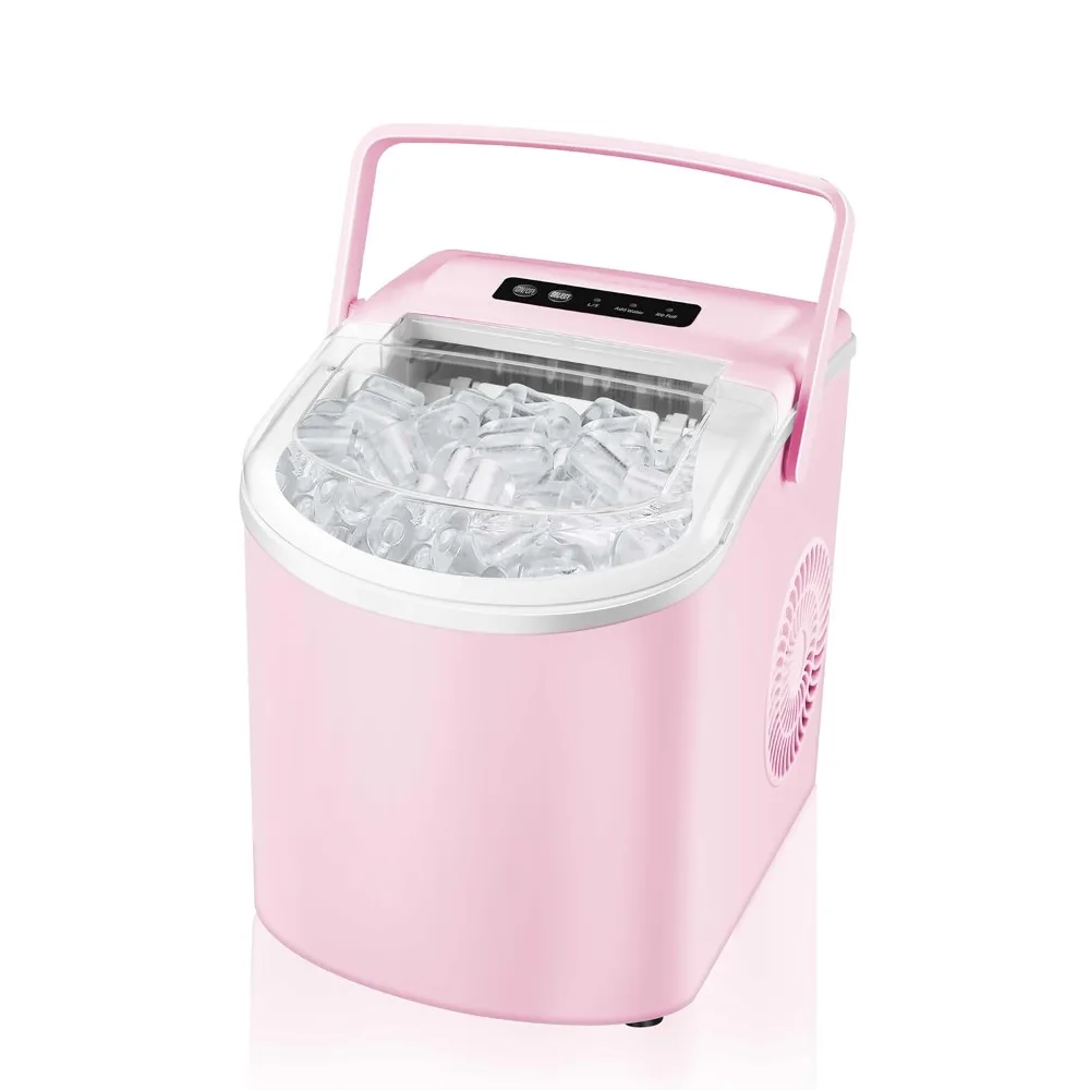 Countertop Ice Maker, Portable Ice Machine with Handle, Self-Cleaning, 26lbs in 24Hrs, 2 Sizes Bullet Shaped Ice, for Home(Pink)
Countertop Ice Maker, Portable Ice Machine with Handle, Self-Cleaning, 26lbs in 24Hrs, 2 Sizes Bullet Shaped Ice, for Home(Pink)