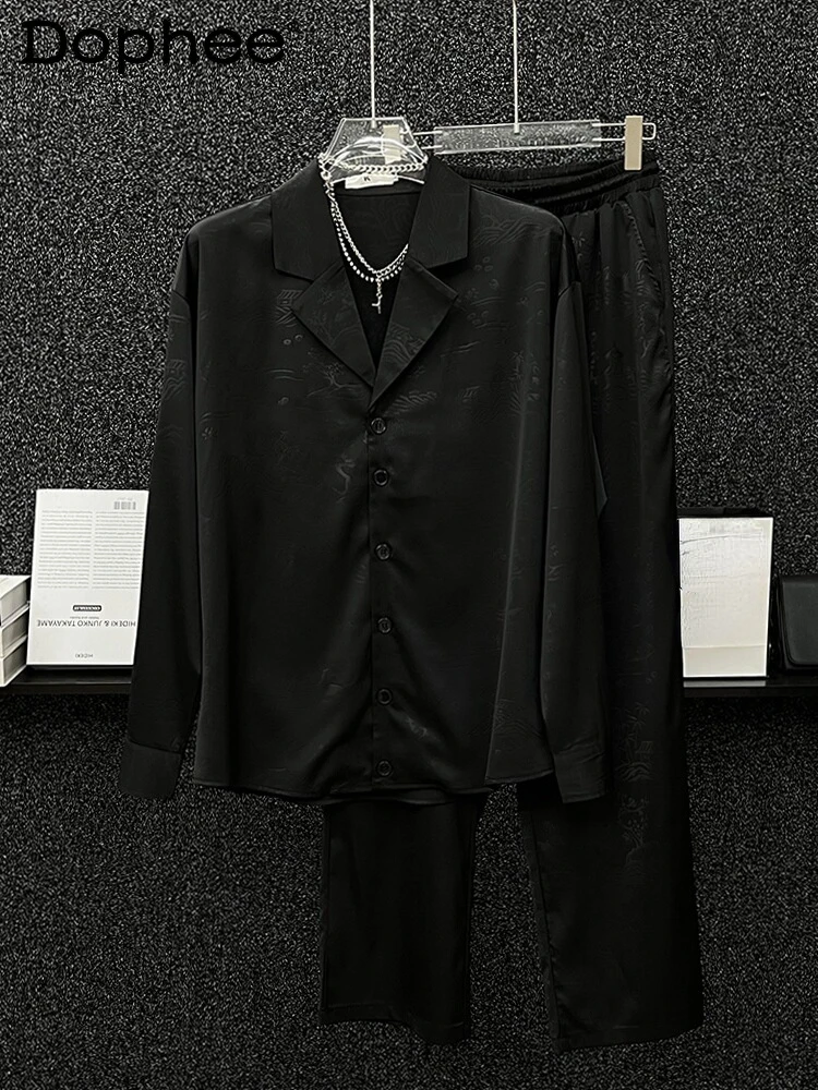 2024 Spring Summer Suit Collar Shirts Trousers Suit Men's Loose Comfort Casual Handsome Male Shirt Pants Two-Piece Pants
2024 Spring Summer Suit Collar Shirts Trousers Suit Men's Loose Comfort Casual Handsome Male Shirt Pants Two-Piece Pants
