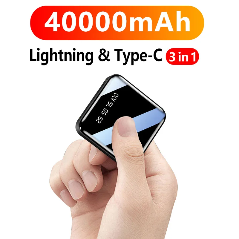 Portable Mini Power Bank Fast Charging 40000mAh External Charger Digital Display External Battery Pack LED for iPhone Xiaomi
Portable Mini Power Bank Fast Charging 40000mAh External Charger Digital Display External Battery Pack LED for iPhone Xiaomi