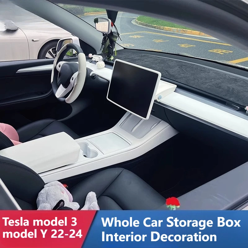 Car Central Control Dashboard Decoration Strip Armrest Box Water Cup Storage Box White Interior for Tesla Model 3 Model Y 22-24 
Car Central Control Dashboard Decoration Strip Armrest Box Water Cup Storage Box White Interior for Tesla Model 3 Model Y 22-24