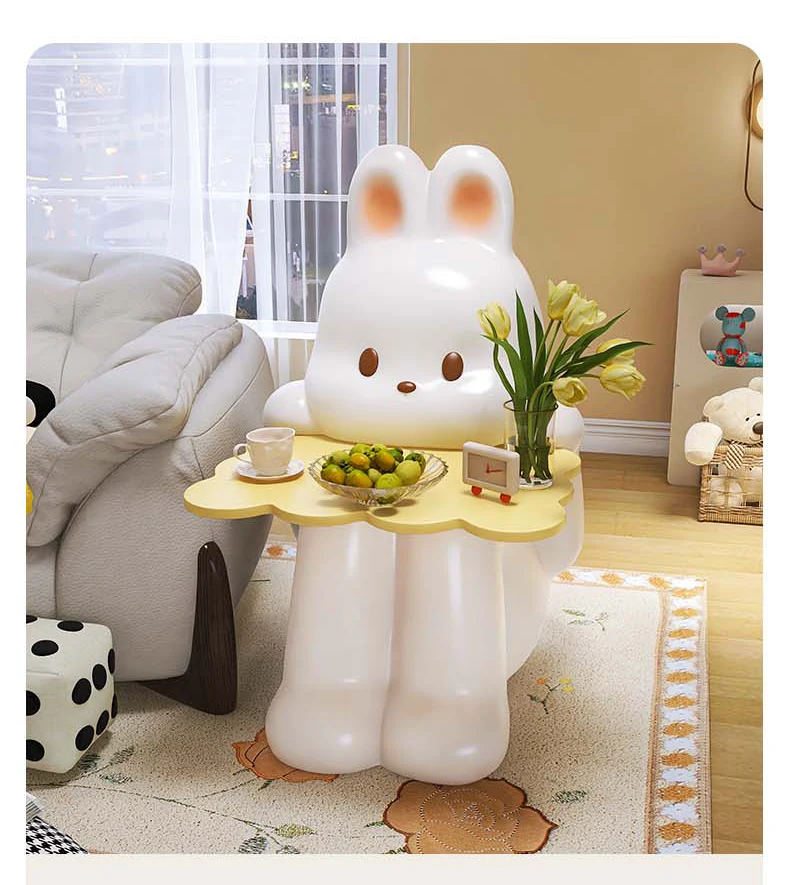 Cute rabbit coffee table, living room, household shelf, ornaments, TV cabinet, cartoon creative, creamy sofa, side table
Cute rabbit coffee table, living room, household shelf, ornaments, TV cabinet, cartoon creative, creamy sofa, side table
