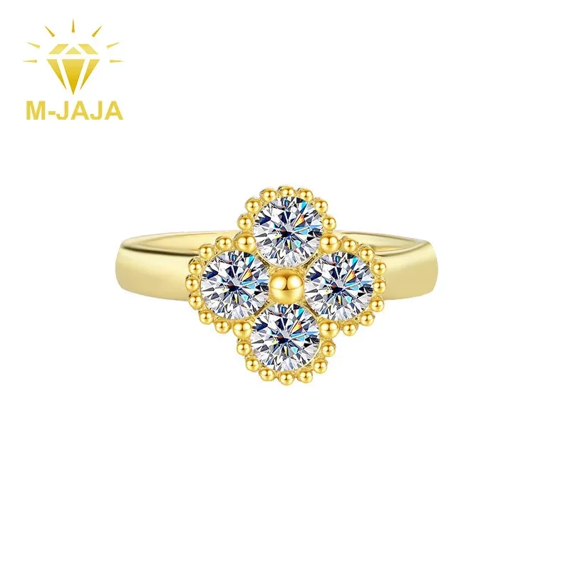 M-JAJA S925 Sterling Silver Moissanite Four-leaf Clover Ring for Women Wedding Band Couple Promise Engagement Ring Fine Jewelry
M-JAJA S925 Sterling Silver Moissanite Four-leaf Clover Ring for Women Wedding Band Couple Promise Engagement Ring Fine Jewelry
