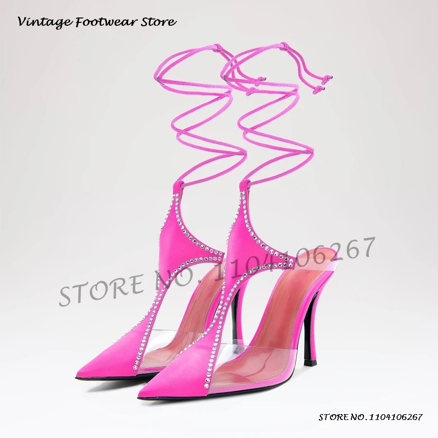 Crystal Trimed Lace-up Satin Pumps Women's Pointed Toe Thin High Heels Sandals Summer Street Style Party Prom Stiletto Shoes
Crystal Trimed Lace-up Satin Pumps Women's Pointed Toe Thin High Heels Sandals Summer Street Style Party Prom Stiletto Shoes