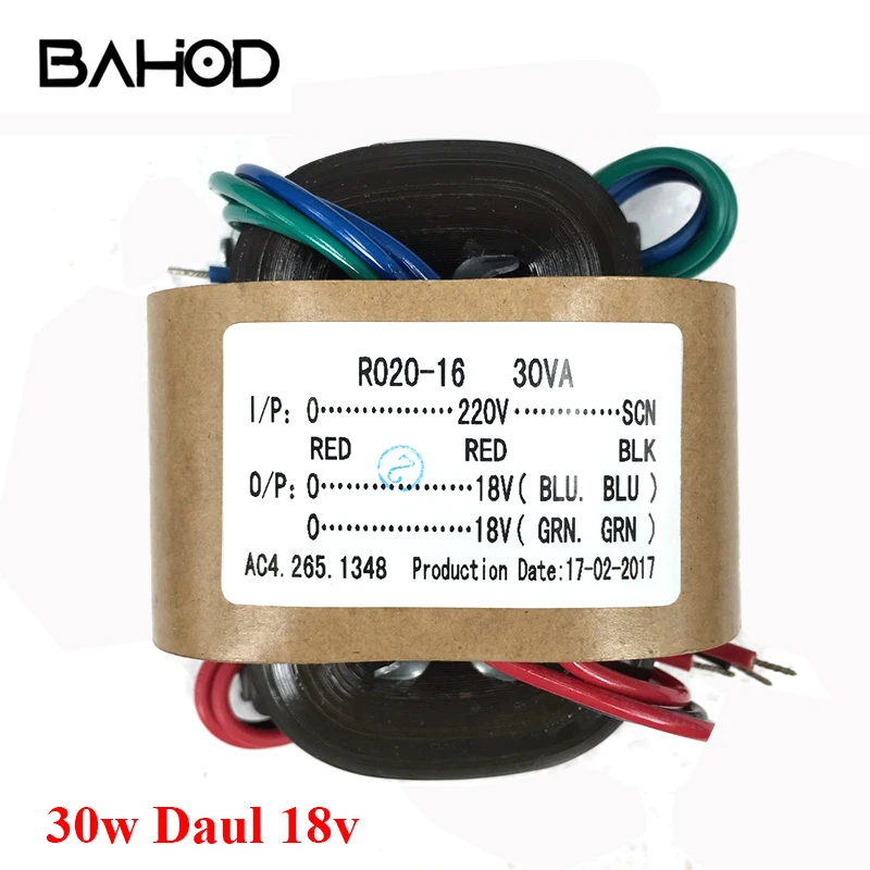 BAHOD 30 Вт двойной 18 В 220 В R тип силовой трансформатор для HIFI предусилитель ЦАП декодер усилитель для наушников
BAHOD 30 Вт двойной 18 В 220 В R тип силовой трансформатор для HIFI предусилитель ЦАП декодер усилитель для наушников