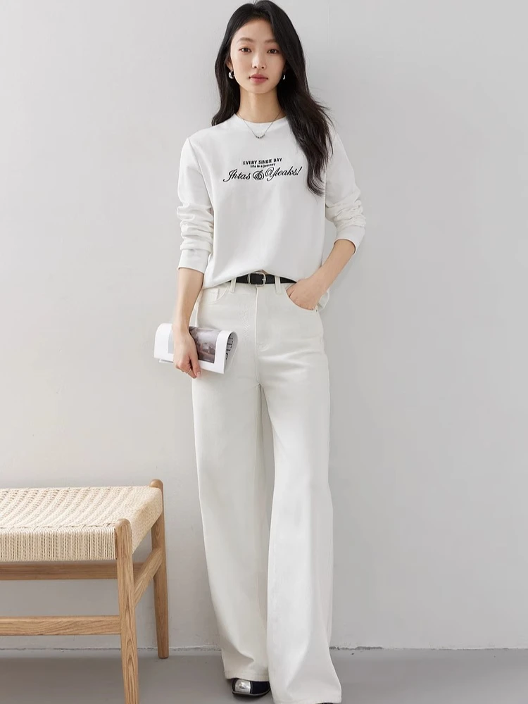 VIMLY, White Embroidered Design Sense Long-sleeved T-shirt Women's 2025 Spring New Loose Crew Neck Bottoming Shirt A0521
VIMLY, White Embroidered Design Sense Long-sleeved T-shirt Women's 2025 Spring New Loose Crew Neck Bottoming Shirt A0521