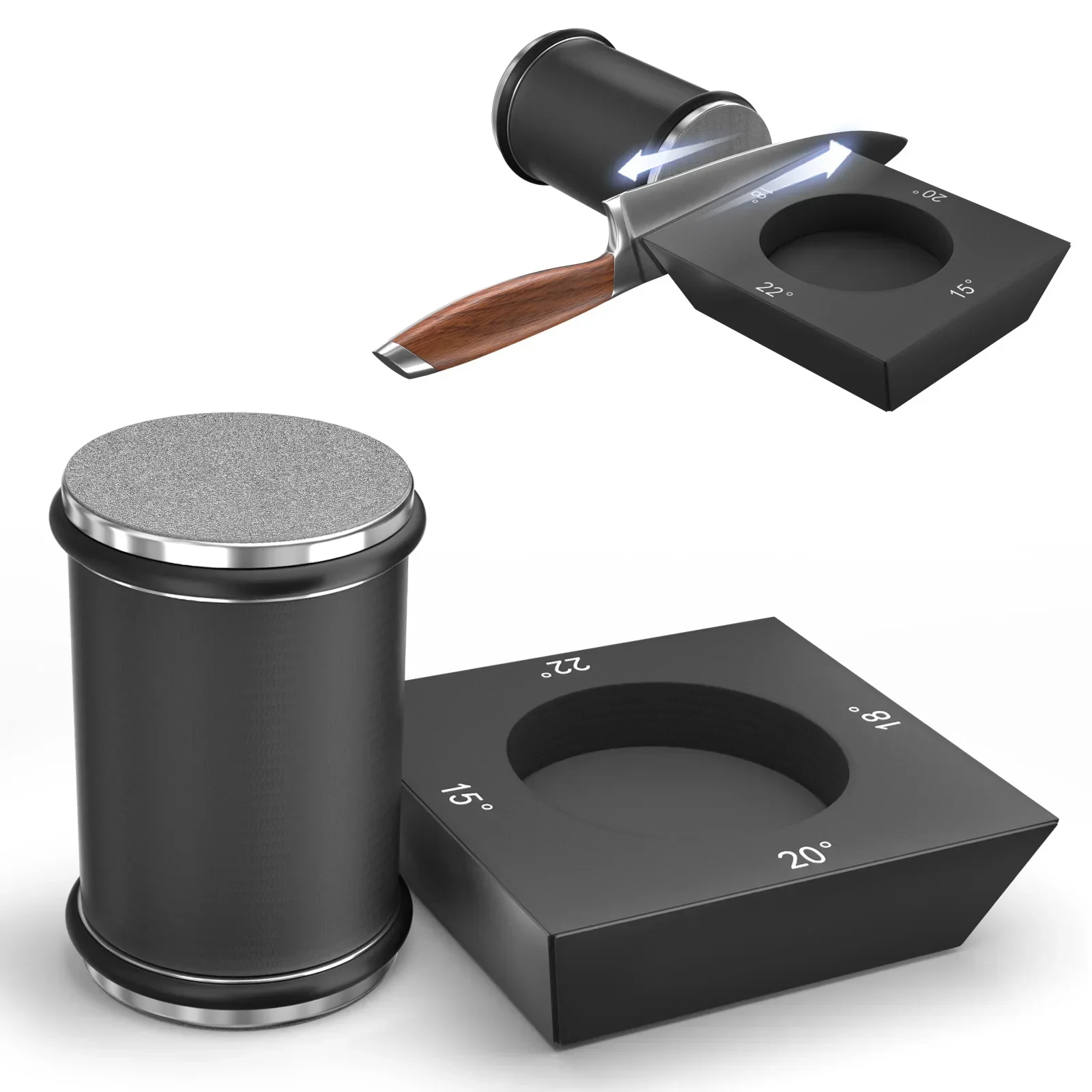 Rolling Knife Sharpener for Knives Knife Stand Sharpener Kit Offers 15 18 20 & 22 Degree Angles for Kitchen Knives Holiday Gifts
Rolling Knife Sharpener for Knives Knife Stand Sharpener Kit Offers 15 18 20 & 22 Degree Angles for Kitchen Knives Holiday Gifts