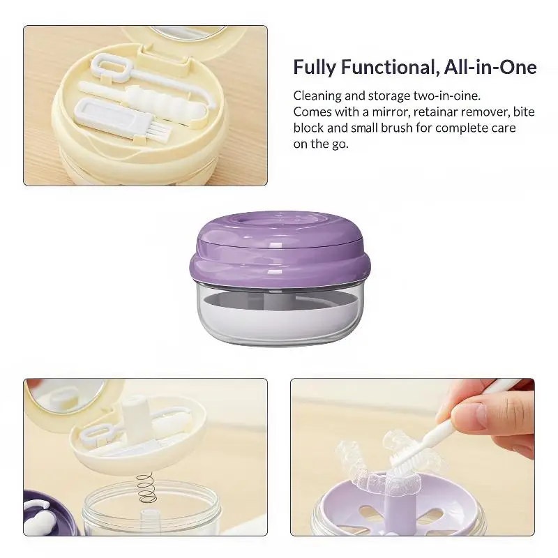 Dental Appliance Storage Box Spring Lift Aligner Retainer Denture Case Layered Design Leakproof Structure Daily Travel Oral Care
Dental Appliance Storage Box Spring Lift Aligner Retainer Denture Case Layered Design Leakproof Structure Daily Travel Oral Care