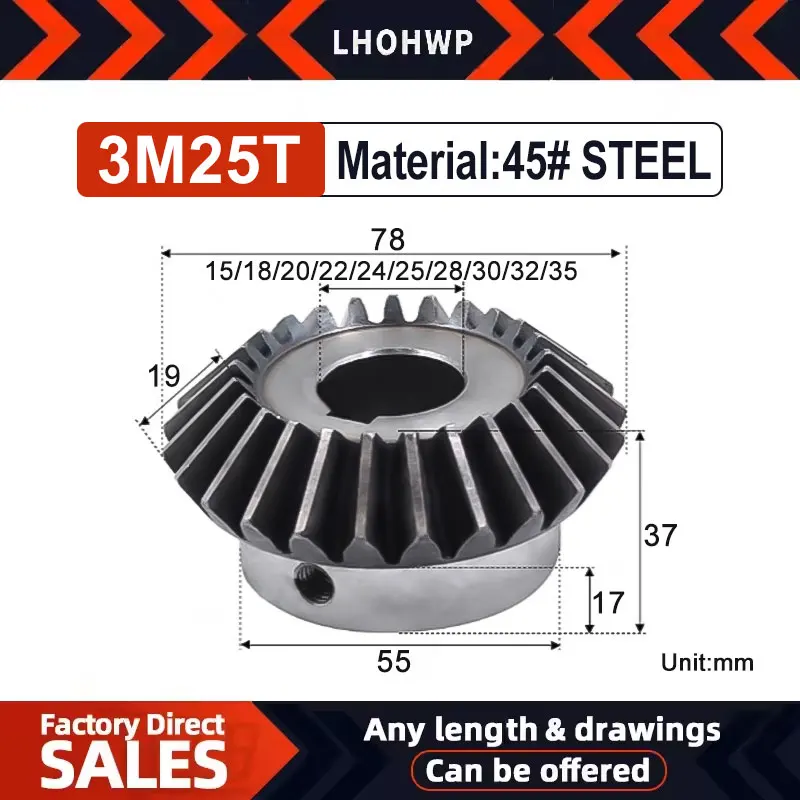 Angle Gear Transmission Cnc 90 Degree Conical 3Molds 25 Teeth Metal Servo Motor Bevel Gears Parts Grinder 90° Reducer Cone Fixed
Angle Gear Transmission Cnc 90 Degree Conical 3Molds 25 Teeth Metal Servo Motor Bevel Gears Parts Grinder 90° Reducer Cone Fixed