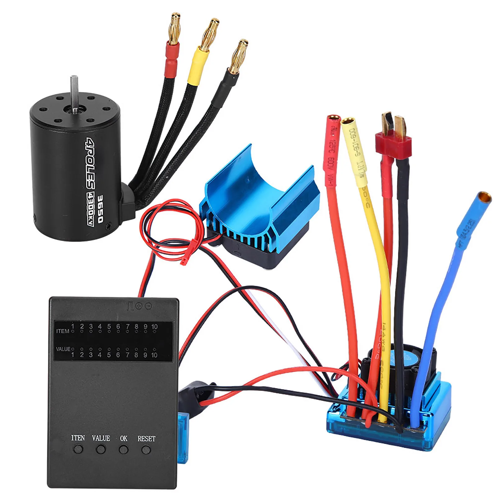 RC Motor ESC Set 3650 Motor 4300KV Brushless ESC Heat Sink Program Card Set for 1/10 RC Car
RC Motor ESC Set 3650 Motor 4300KV Brushless ESC Heat Sink Program Card Set for 1/10 RC Car