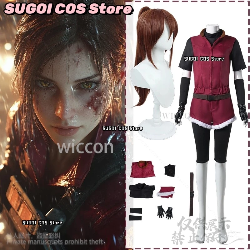 Anime Game Re2 1988 Cosplay Claire Redfield Costume Evil Jumpsuit Red Uniform Shorts Wigs For Halloween Christmas Cos Role-play
Anime Game Re2 1988 Cosplay Claire Redfield Costume Evil Jumpsuit Red Uniform Shorts Wigs For Halloween Christmas Cos Role-play