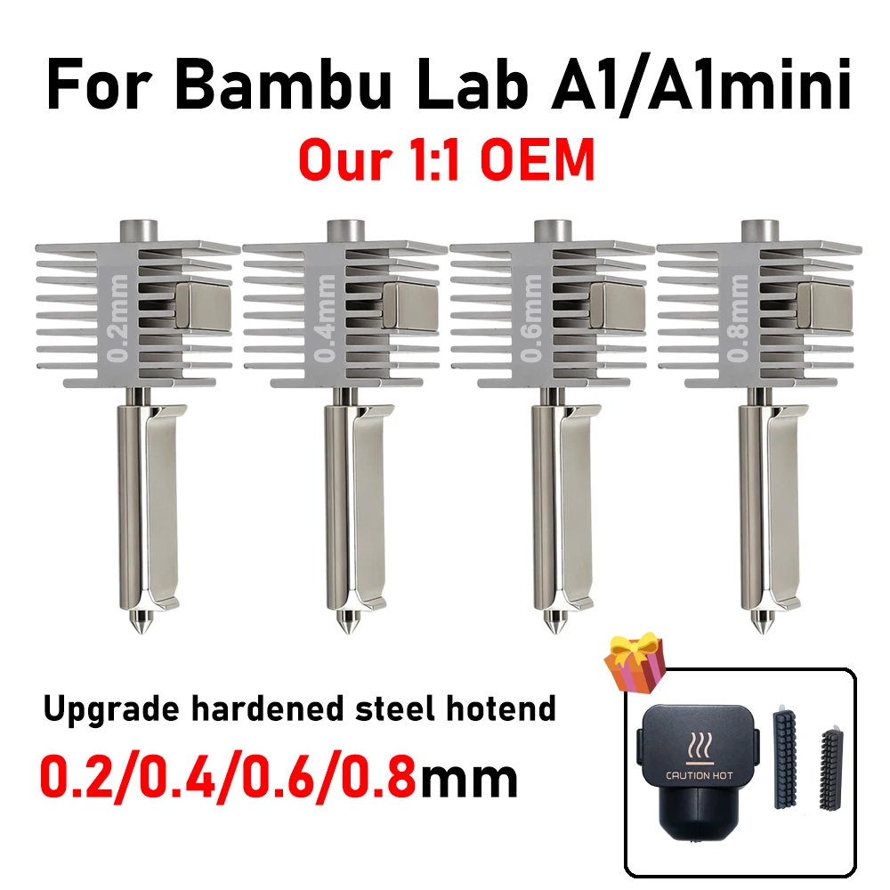 For Bambu Lab A1/A1MINI Nozzle Hardened steel Integrated A1 Hotend Kit High-Precision A1 Nozzles Same As Original High Quality
For Bambu Lab A1/A1MINI Nozzle Hardened steel Integrated A1 Hotend Kit High-Precision A1 Nozzles Same As Original High Quality