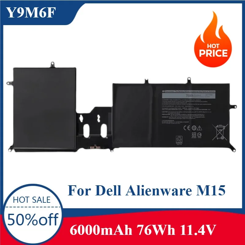 New Y9M6F 08K84Y Laptop Battery For Dell Alienware M15 M17 R2 P41E P87F ALW15M C7XD9 R4958W P41E001 P87F001 11.4V 76Wh
New Y9M6F 08K84Y Laptop Battery For Dell Alienware M15 M17 R2 P41E P87F ALW15M C7XD9 R4958W P41E001 P87F001 11.4V 76Wh