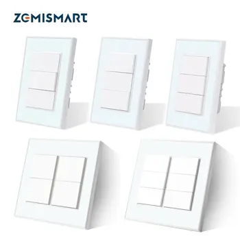 Zemismart Zigbee 인터럽터 라이트 스위치, 브라질 벽 스위치, 투야 스마트 라이프 알렉사 구글 홈과 함께 작동, 1, 2, 3, 4, 6 갱