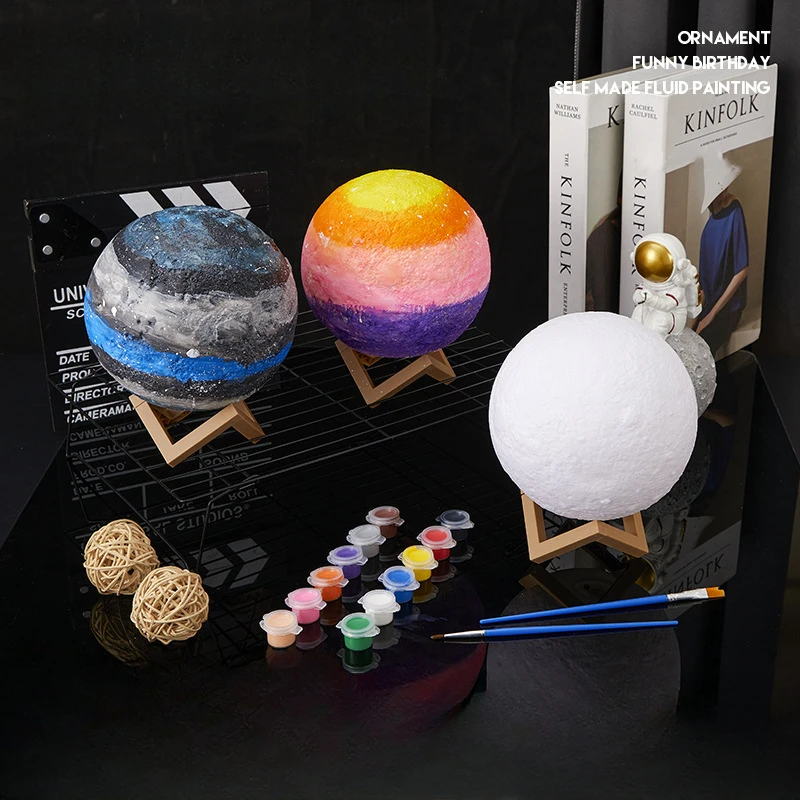 3D Painted Moon Decoration 8/12 Color Acrylic Paint Set Children's Handmade DIY Soft Light Led Moon Lamp Birthday Gift
3D Painted Moon Decoration 8/12 Color Acrylic Paint Set Children's Handmade DIY Soft Light Led Moon Lamp Birthday Gift