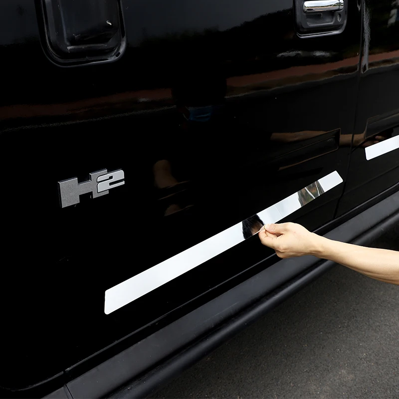 4 шт., серебро из нержавеющей стали для Hummer H2 2003-2009, внешние детали, боковая линия двери, молдинг кузова, накладка, автомобильные аксессуары
4 шт., серебро из нержавеющей стали для Hummer H2 2003-2009, внешние детали, боковая линия двери, молдинг кузова, накладка, автомобильные аксессуары