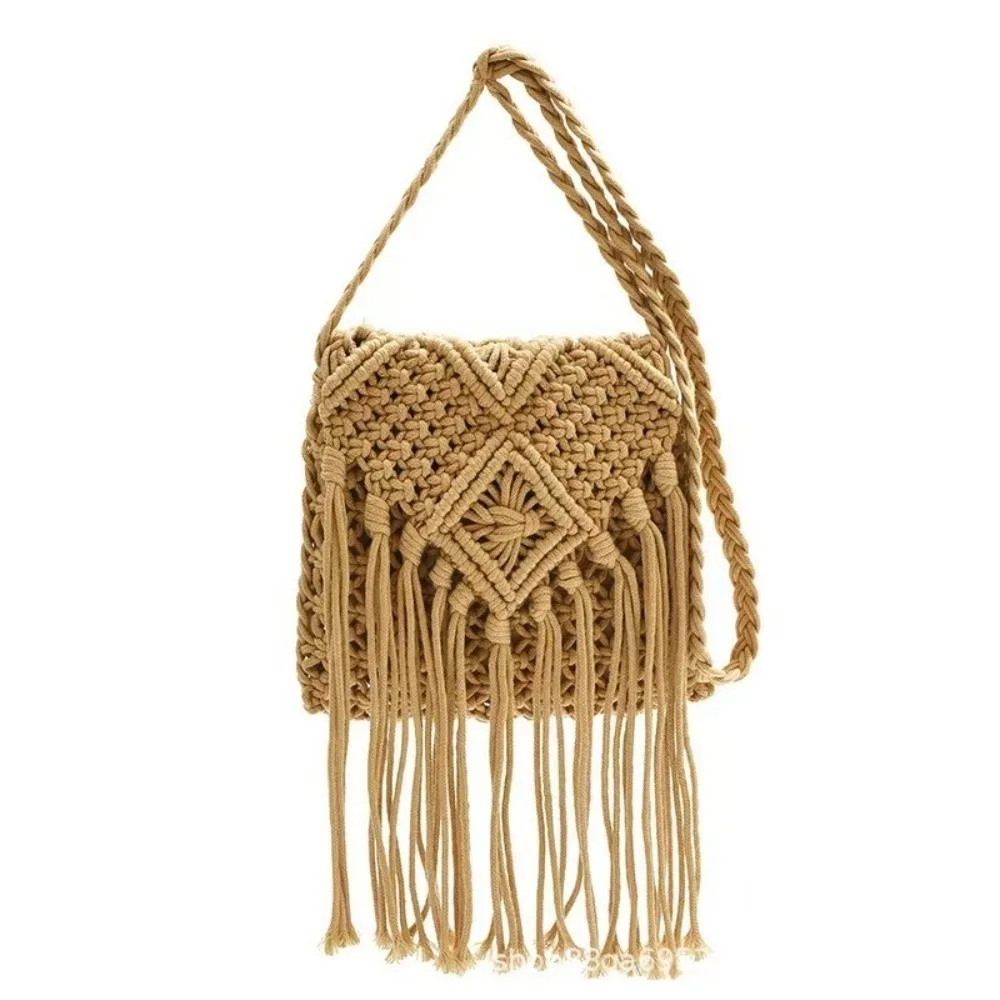 Fashion Ethnic Style Woven Straw Bag Solid Color Bohemian Style Tassel Shoulder Bag Fringe Coin Purse Women Crossbody Bag Travel
Fashion Ethnic Style Woven Straw Bag Solid Color Bohemian Style Tassel Shoulder Bag Fringe Coin Purse Women Crossbody Bag Travel