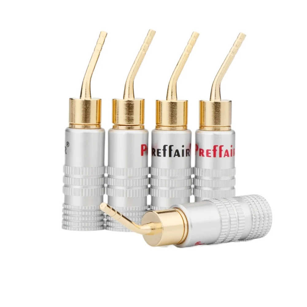 Preffair BA1412 8Pcs High Quality New 24K Gold Speaker Pin Angel 2mm Banana Plugs Speaker wire Screw Lock Connector
Preffair BA1412 8Pcs High Quality New 24K Gold Speaker Pin Angel 2mm Banana Plugs Speaker wire Screw Lock Connector