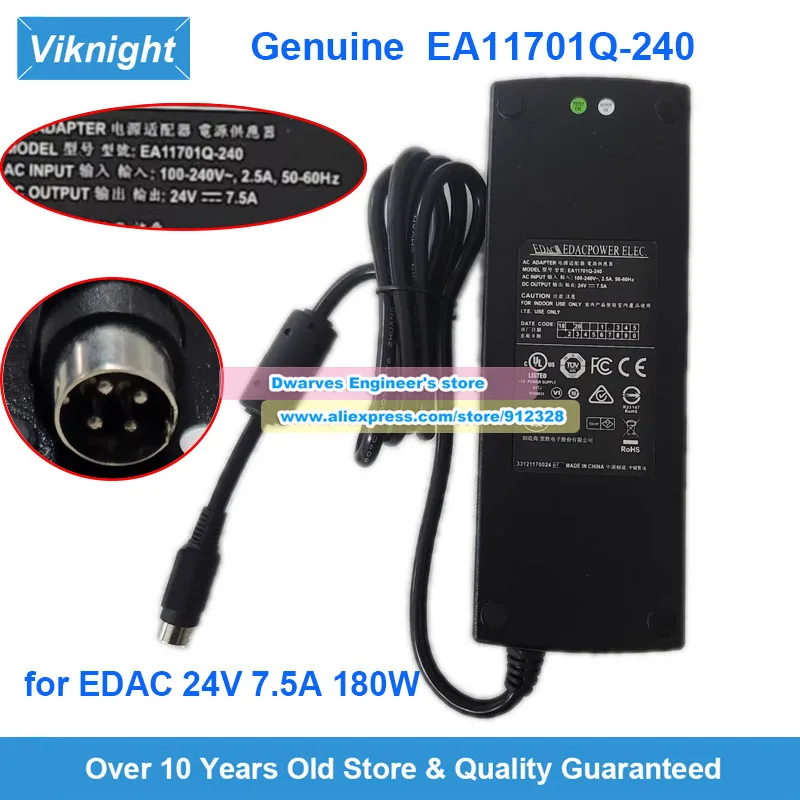 Genuine EA11701Q-240 AC Adapter EDAC 24V 7.5A for Exfo FTB-2 FTB-2 FIBER FTB-2 FIBER OPTIC TEST PLATFORM
Genuine EA11701Q-240 AC Adapter EDAC 24V 7.5A for Exfo FTB-2 FTB-2 FIBER FTB-2 FIBER OPTIC TEST PLATFORM