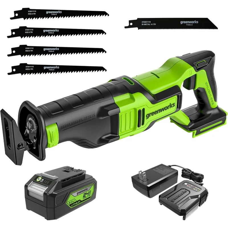Бесщеточная аккумуляторная сабельная пила Greenworks 24 В, компактная, длина хода 1-1/8 дюйма, 2,700 SPM, аккумулятор 4,0 Ач и зарядное устройство в комплекте
Бесщеточная аккумуляторная сабельная пила Greenworks 24 В, компактная, длина хода 1-1/8 дюйма, 2,700 SPM, аккумулятор 4,0 Ач и зарядное устройство в комплекте