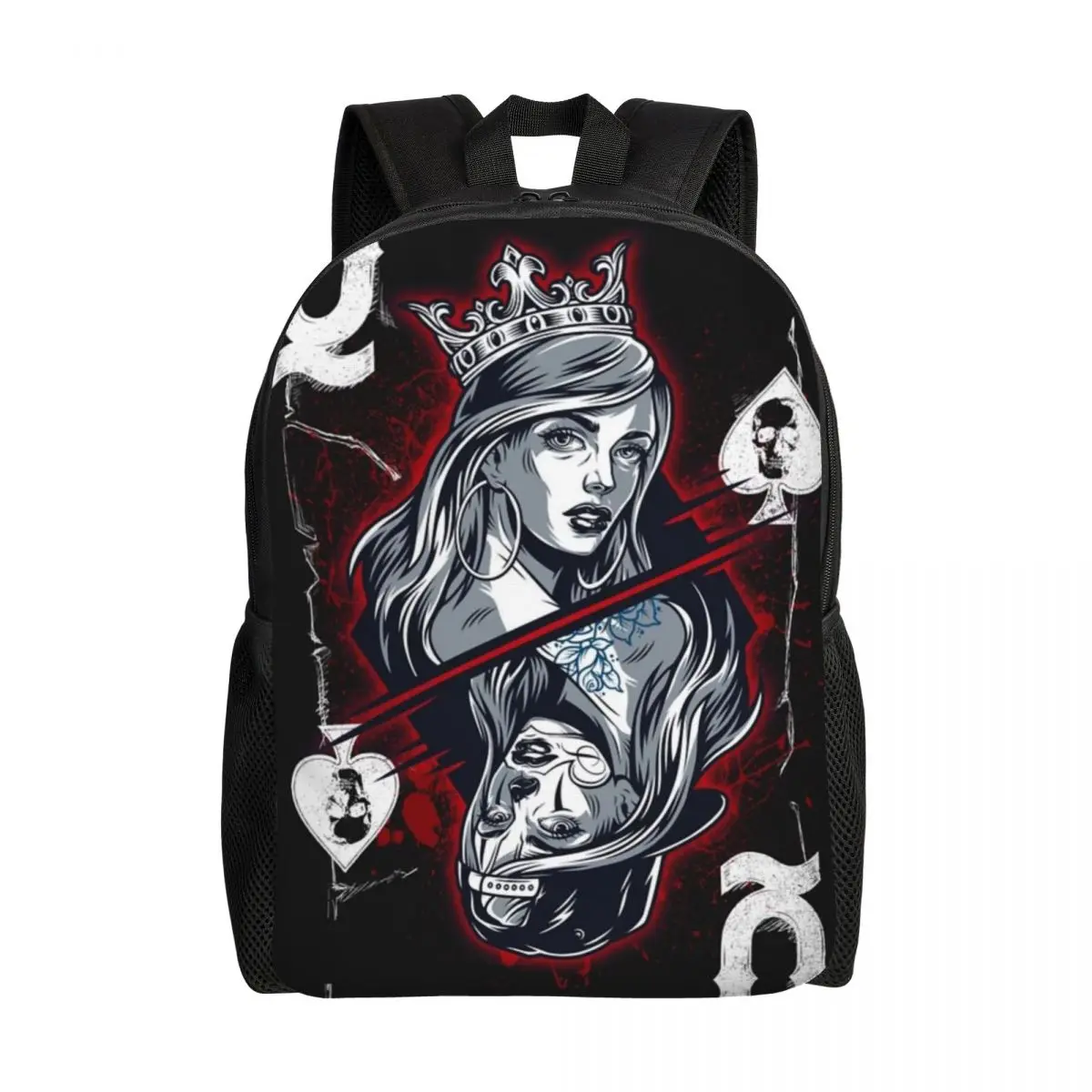 Винтажный покерный рюкзак Queen Of Spades на заказ для мужчин и женщин, водонепроницаемая школьная сумка для колледжа, сумки для книг с принтом
Винтажный покерный рюкзак Queen Of Spades на заказ для мужчин и женщин, водонепроницаемая школьная сумка для колледжа, сумки для книг с принтом