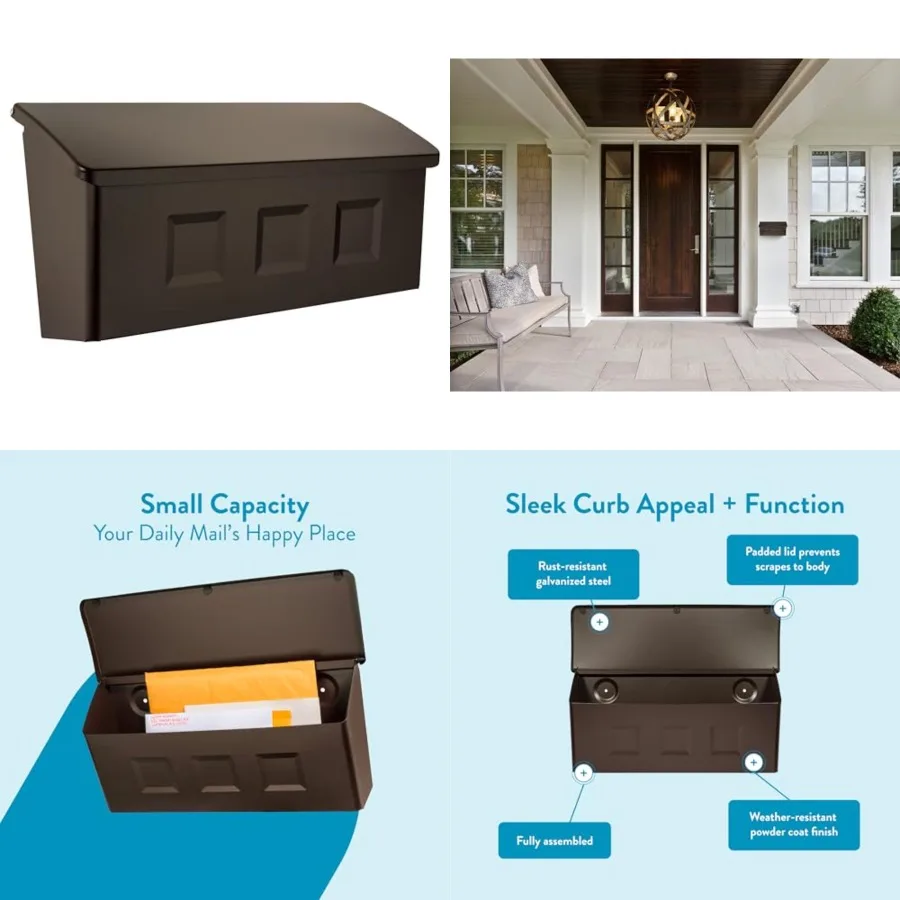 Wayland™ Vertical Wall-Mounted Mailbox for Outside, Rust-Resistant Galvanized Steel Metal Small Mail Box, Rubbed Bronze
Wayland™ Vertical Wall-Mounted Mailbox for Outside, Rust-Resistant Galvanized Steel Metal Small Mail Box, Rubbed Bronze