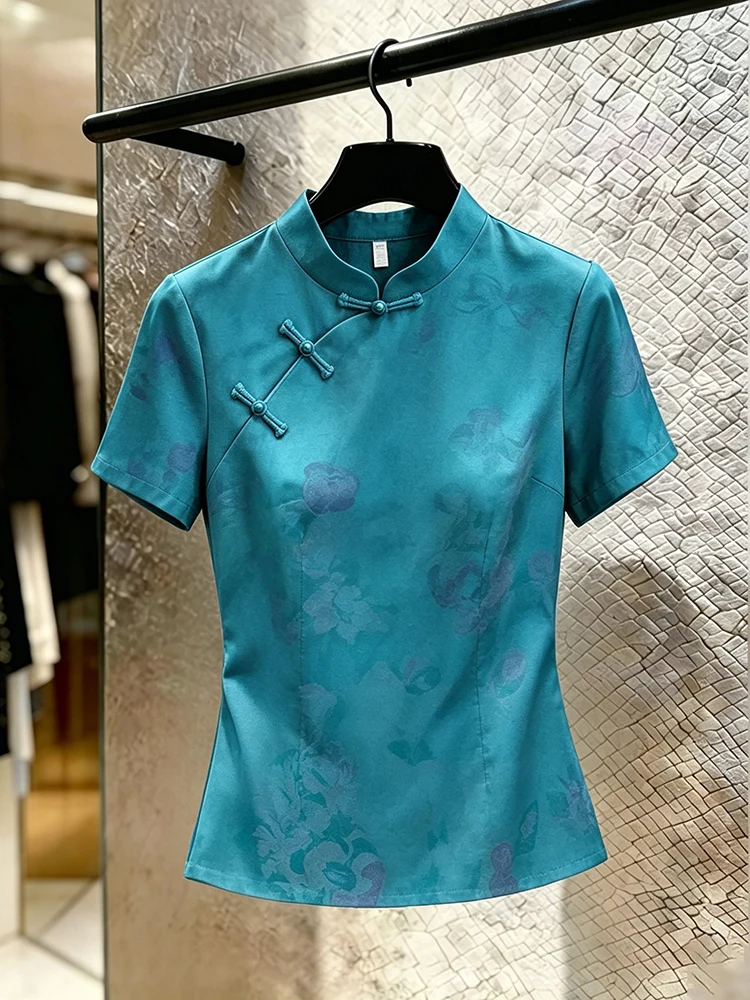 Blue Vintage Slimming Shirt Waist Cinched Short Sleeve New Chinese Style Unique Beautiful Design Qipao Women's Fashion Summer...
Blue Vintage Slimming Shirt Waist Cinched Short Sleeve New Chinese Style Unique Beautiful Design Qipao Women's Fashion Summer...