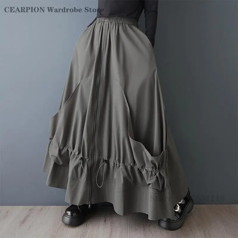 Spring Summer New Japanese Zipper Shirt Fashion Women's Fashion Long Skirts Loose Casual Versatile Half Length Skirt Streetwear
Spring Summer New Japanese Zipper Shirt Fashion Women's Fashion Long Skirts Loose Casual Versatile Half Length Skirt Streetwear