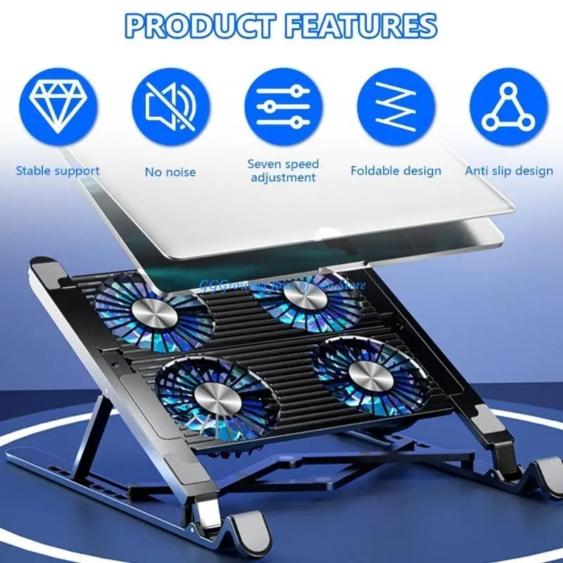 H9EB Plastic Laptop Cooling Pad Laptop Coolers for Notebook Gaming Fan Stable Stand Adjustable Cooling Folding Bracket
H9EB Plastic Laptop Cooling Pad Laptop Coolers for Notebook Gaming Fan Stable Stand Adjustable Cooling Folding Bracket