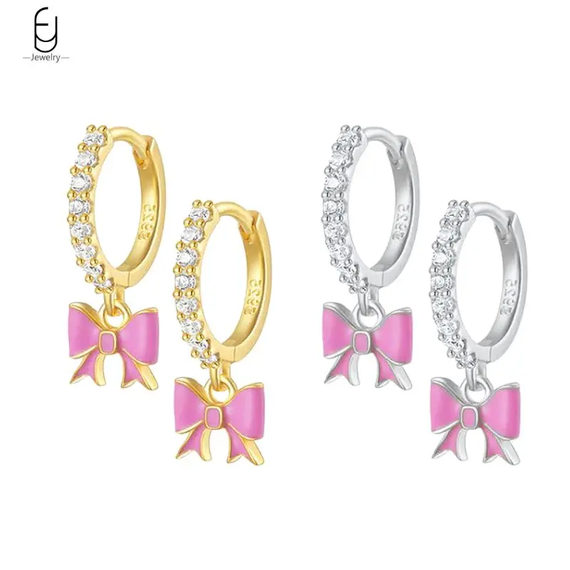 925 Sterling Silver Needle Cute Pink Butterfly Bow knot Pendant Earrings Women's Luxury Zircon Earrings For Girls Fine Jewelry
925 Sterling Silver Needle Cute Pink Butterfly Bow knot Pendant Earrings Women's Luxury Zircon Earrings For Girls Fine Jewelry