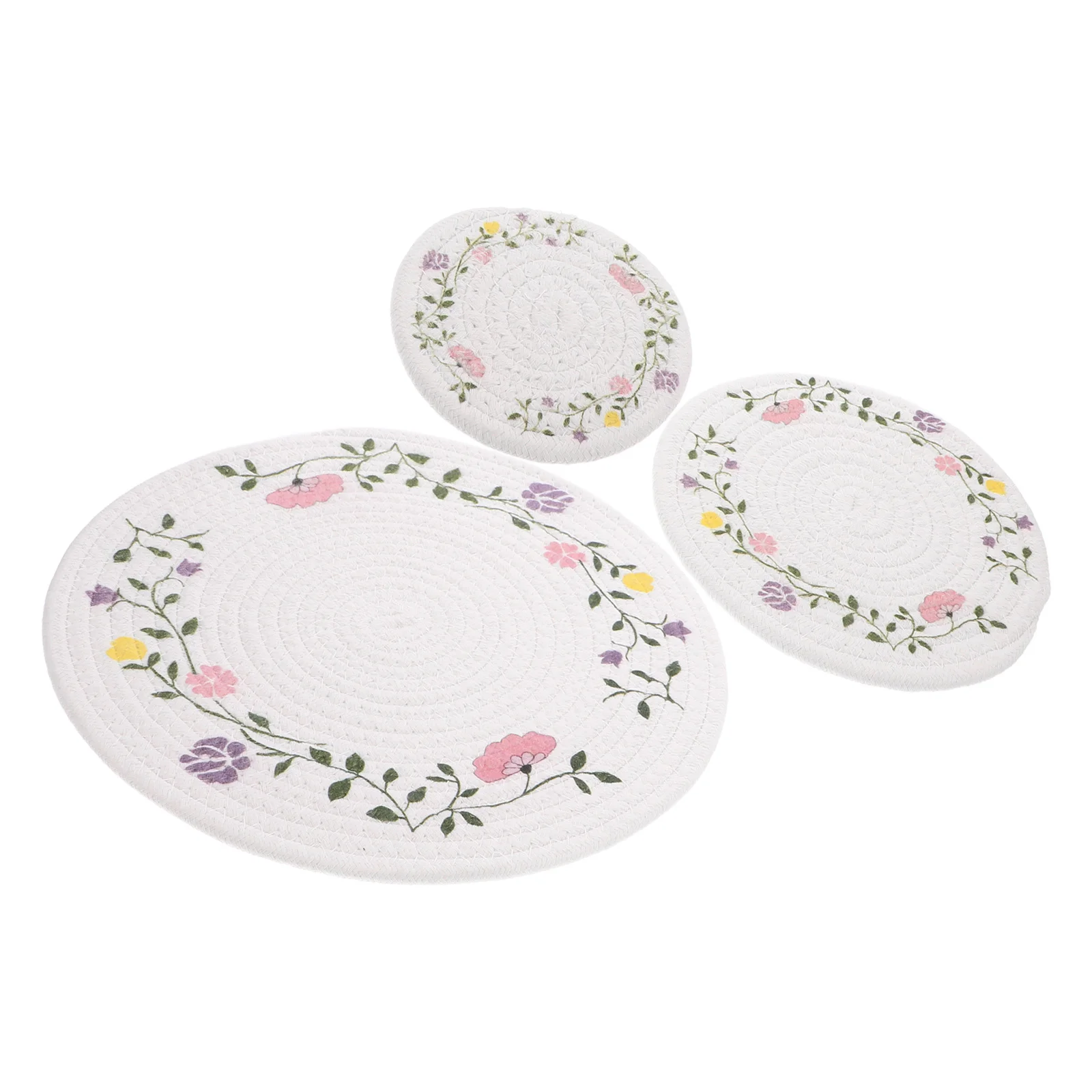 3Pcs Cotton Coasters Woven Heat Insulation Pads Soft Table Mats for Drinks Dining Home Decor Non Slip Function
3Pcs Cotton Coasters Woven Heat Insulation Pads Soft Table Mats for Drinks Dining Home Decor Non Slip Function