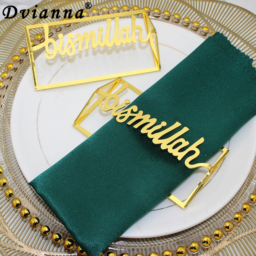 6Pcs Bismillah Letter Napkin Ring Shiny Gold Napkin Rings for Wedding Party Christmas Thanksgiving Table Decoration HWM88
6Pcs Bismillah Letter Napkin Ring Shiny Gold Napkin Rings for Wedding Party Christmas Thanksgiving Table Decoration HWM88