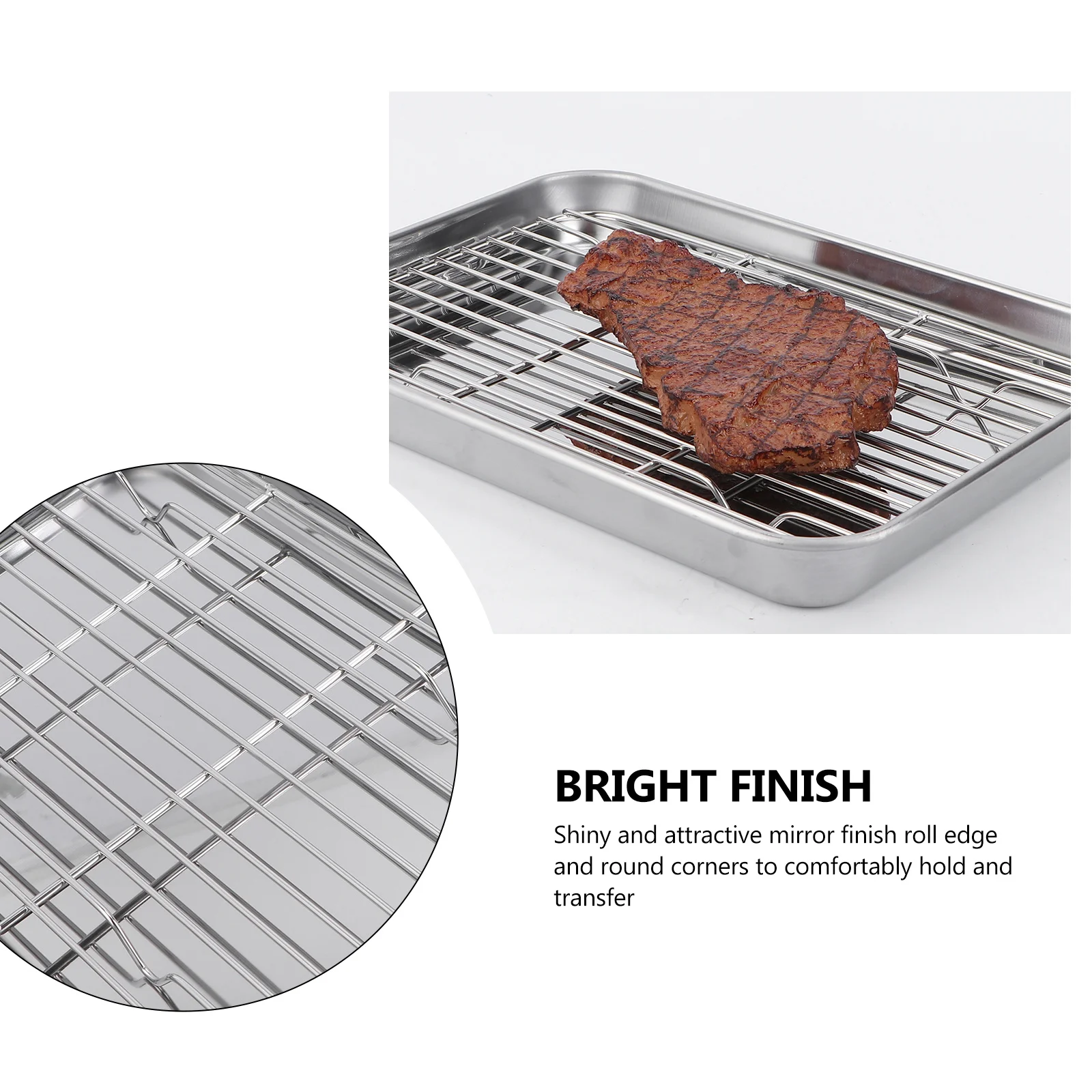 Stainless Steel Baking Sheet Set 2 Pieces Rectangle Draining Oil Tray and Cooling Rack Heavy Duty No Coating Dishwasher Safe
Stainless Steel Baking Sheet Set 2 Pieces Rectangle Draining Oil Tray and Cooling Rack Heavy Duty No Coating Dishwasher Safe