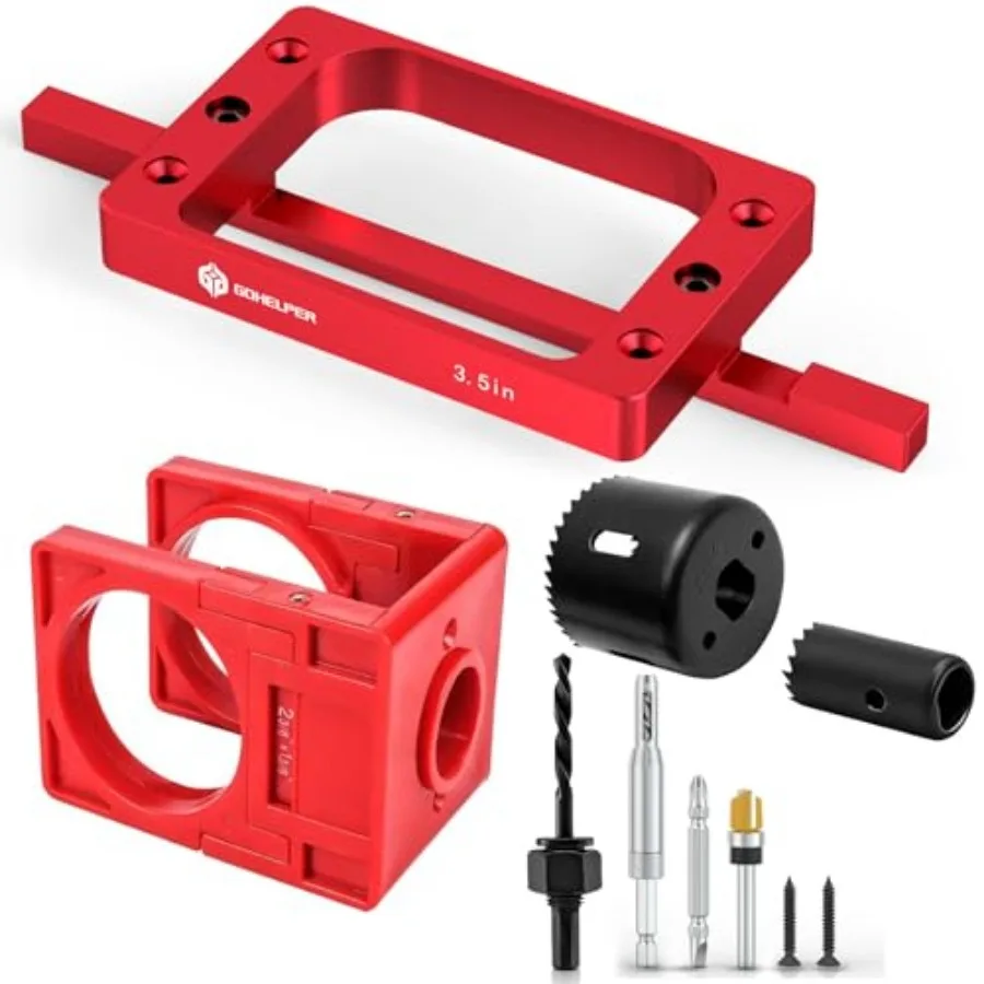 1/2" Fixed Size Door Hge Jig for Door and Jamb, Aluminum Alloy Door Hinge Template Kit for Router, Mortise Jig Fits 3.5" Length
1/2" Fixed Size Door Hge Jig for Door and Jamb, Aluminum Alloy Door Hinge Template Kit for Router, Mortise Jig Fits 3.5" Length